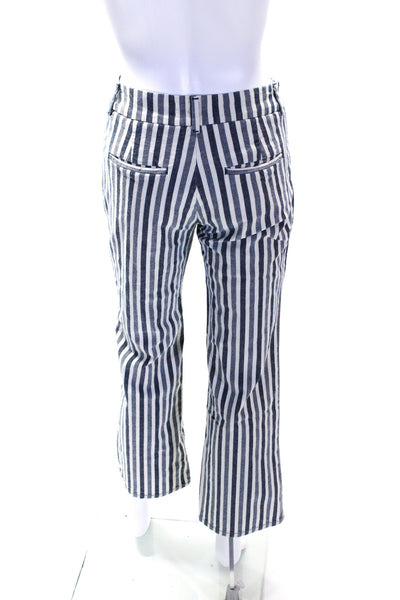 Anthropologie Women's Hook Closure Flat Front Straight Leg Pant Stripe Size 27