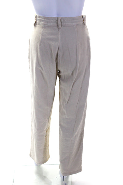 Wilfred Free Womens Cotton High Rise Straight Leg Pants Beige Size 4