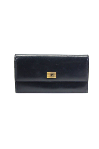 Ralph Lauren Womens Midnight Blue Embellished Flap Zip Long Wallet