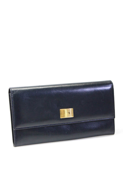 Ralph Lauren Womens Midnight Blue Embellished Flap Zip Long Wallet