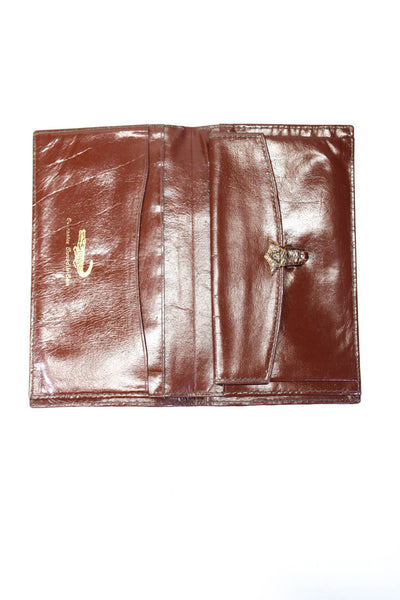 Designer Womens Brown Genuine Crocodile Skin Bifold Wallet