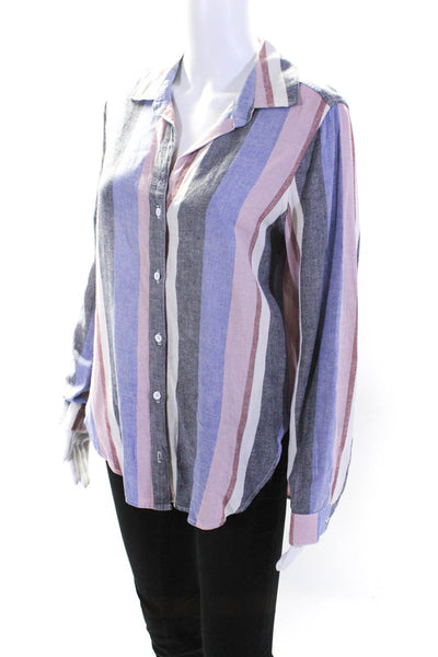 Bella Dahl Women's Collared Long Sleeves Button Down Stripe Shirt Size XS