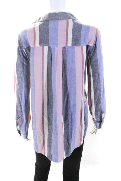 Bella Dahl Women's Collared Long Sleeves Button Down Stripe Shirt Size XS