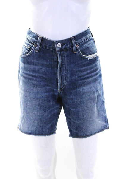 Citizens of Humanity Womens Distressed Knee Length Denim Shorts Blue Size 26