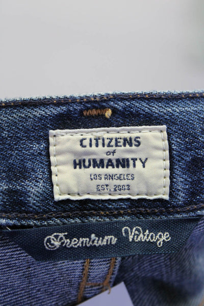 Citizens of Humanity Womens Distressed Knee Length Denim Shorts Blue Size 26