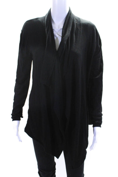 Splits 59 Womens Open Front Long Sleeve Cardigan Sweater Black Size S