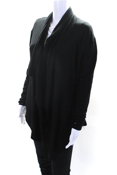 Splits 59 Womens Open Front Long Sleeve Cardigan Sweater Black Size S