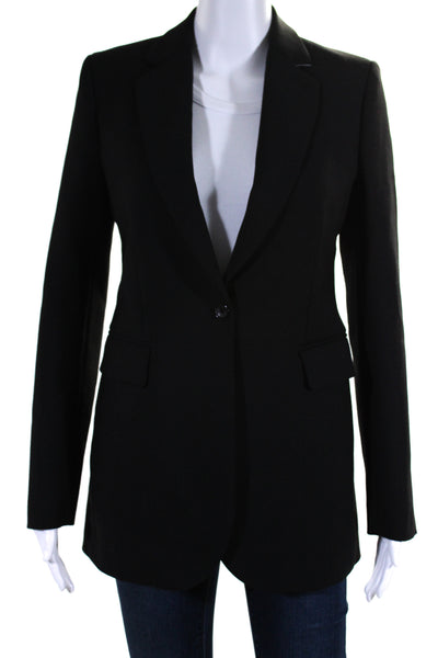 Joseph Womens Notch Collar Long Sleeve Button Up Blazer Jacket Black Size 36