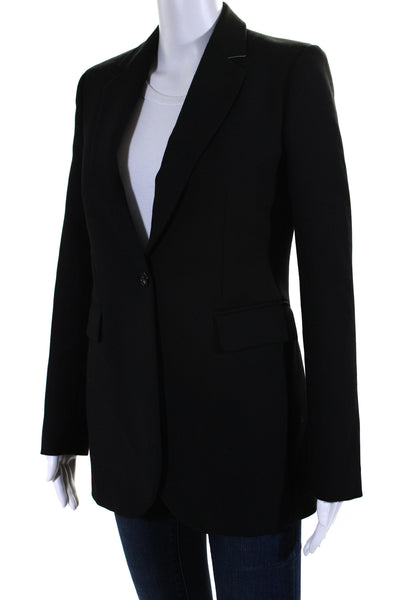 Joseph Womens Notch Collar Long Sleeve Button Up Blazer Jacket Black Size 36