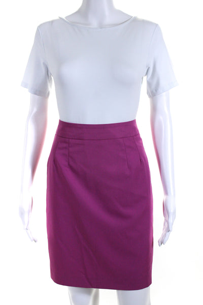 Trina Turk Womens Lined Back Split Knee Length Pencil Skirt Purple Size 2