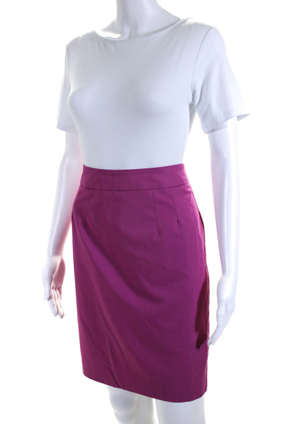 Trina Turk Womens Lined Back Split Knee Length Pencil Skirt Purple Size 2