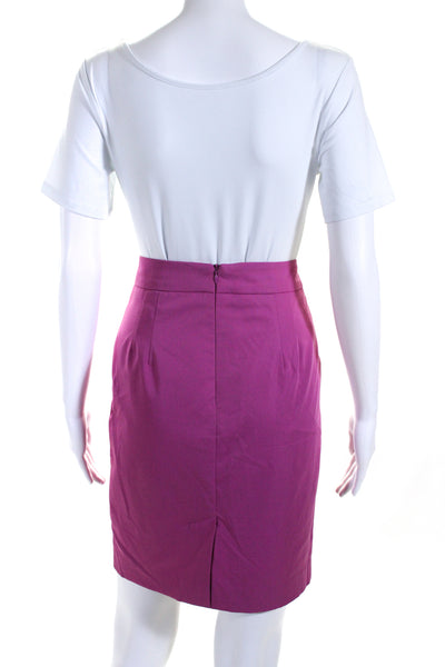 Trina Turk Womens Lined Back Split Knee Length Pencil Skirt Purple Size 2