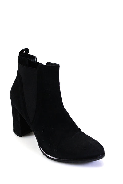 VC Signature Womens Suede Stretch Inset Pull On Ankle Boots Black Size 36.5 6.5