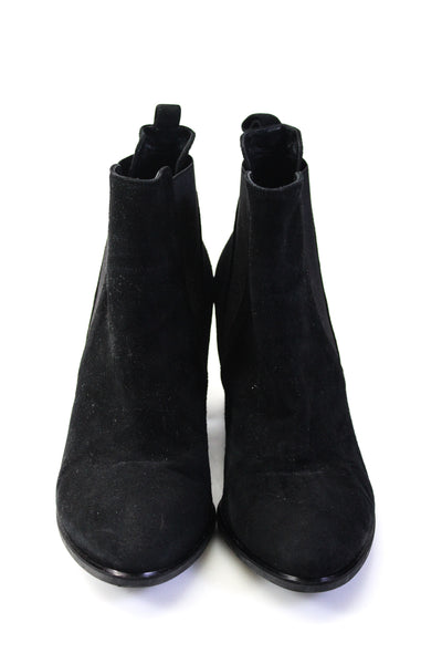 VC Signature Womens Suede Stretch Inset Pull On Ankle Boots Black Size 36.5 6.5