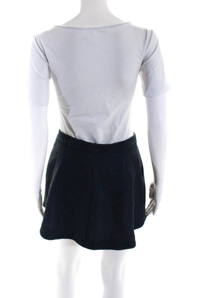 Theyskens Theory Womens Darted Hook & Eye Slip-On A-Line Mini Skirt Blue Size S