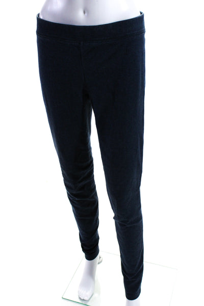 Vince Womens Cotton Knit Elastic Waist Skinny Ankle Pants Navy Blue Size L