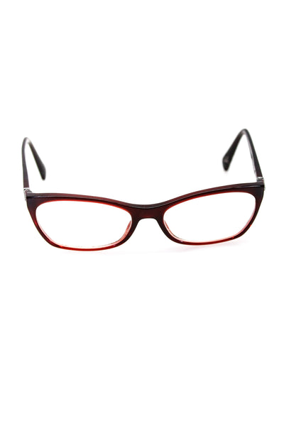 Prada Womens Silver Tone Pull On Light Reading Glasses Red VPR15P