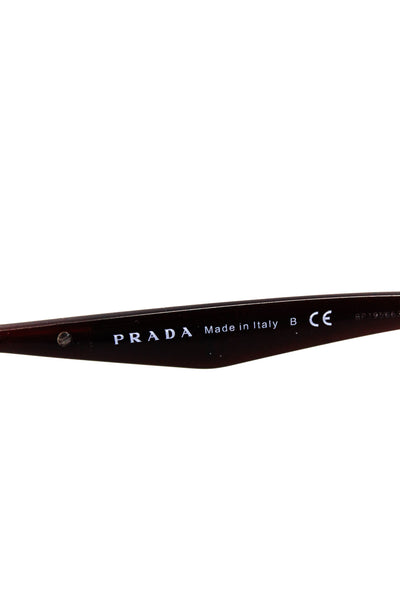 Prada Womens Silver Tone Pull On Light Reading Glasses Red VPR15P