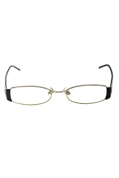 Dolce & Gabbana Womens Metal Small Reading Eyeglasses Silver Black DG1128-B