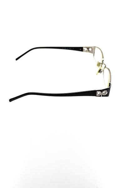 Dolce & Gabbana Womens Metal Small Reading Eyeglasses Silver Black DG1128-B