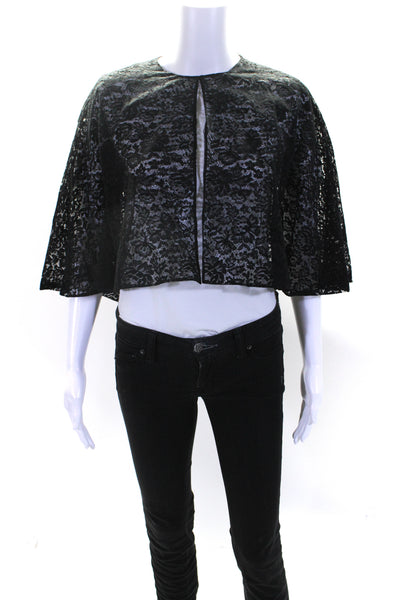 Givenchy Womens Sheer Lace Short Cape Shrug Jacket Black Size FR 34