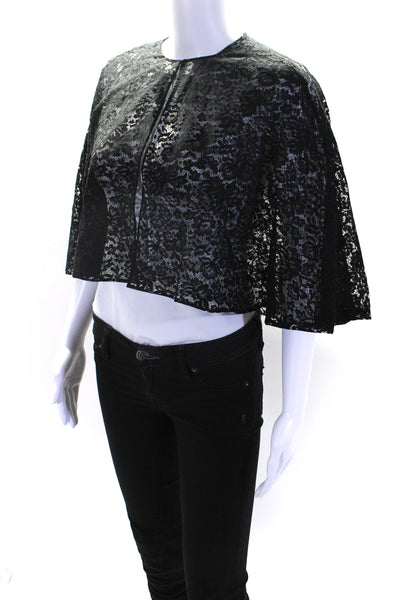 Givenchy Womens Sheer Lace Short Cape Shrug Jacket Black Size FR 34