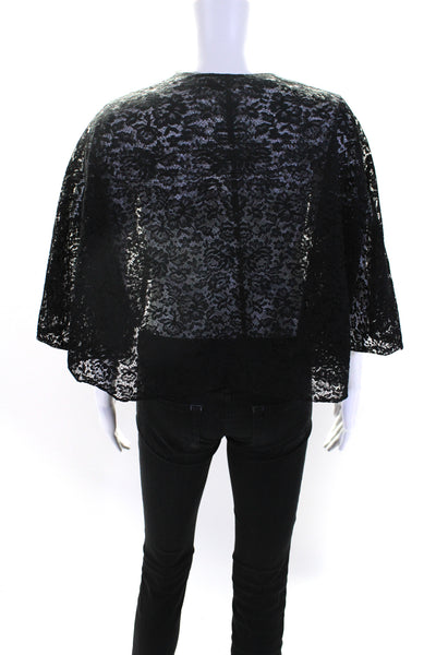 Givenchy Womens Sheer Lace Short Cape Shrug Jacket Black Size FR 34