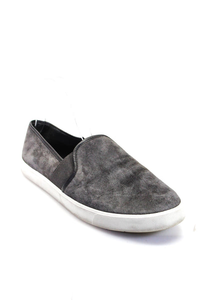 Vince Womens Suede Flat Elasticated Slip On Sneakers Gray Size 10