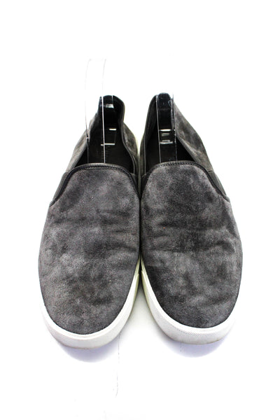 Vince Womens Suede Flat Elasticated Slip On Sneakers Gray Size 10