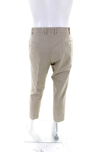 No Name Trend Mens Pleated Slim Leg Skinny Khaki Pants Beige Size 38