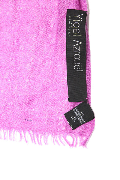 Yigal Azrouel Womens Cashmere Ruched Fringed Hem Wrapped Scarf Pink Size OS