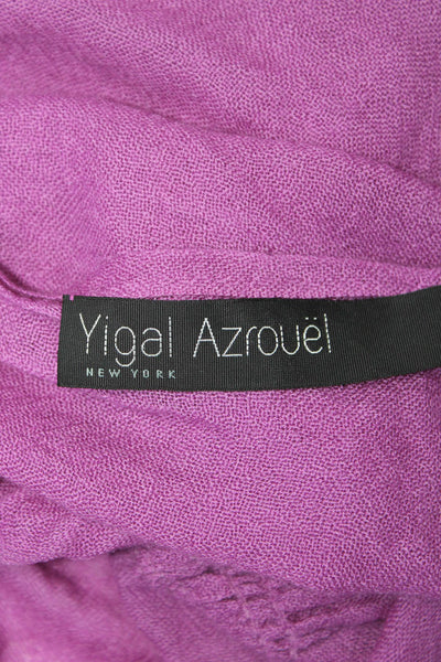 Yigal Azrouel Womens Cashmere Ruched Fringed Hem Wrapped Scarf Pink Size OS