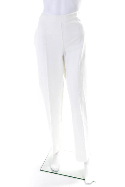 Lafayette 148 New York Womens Pleated Front Bleecker Trousers White Size 12