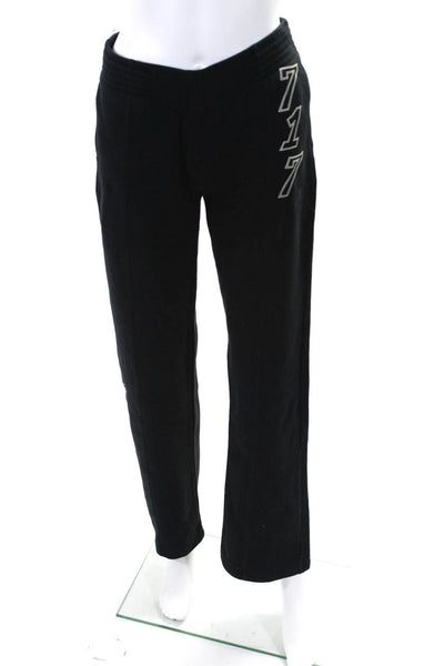 I Am Gia Womens Cotton Graphic Wide Leg Sweatpants Black Size XXS