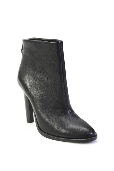 Joie Womens Black Leather Zip High Heels Ankle Boots Shoes Size 9.5