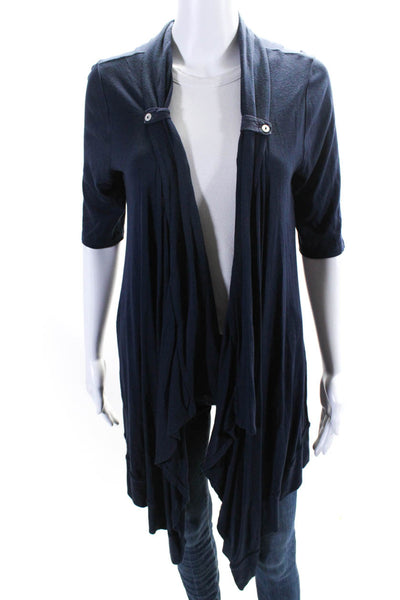 Splendid Women's Short Sleeves Open Front Cardigan Sweater Navy Blue Size XS