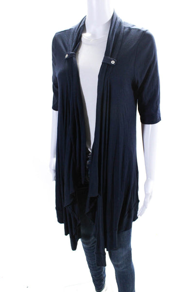 Splendid Women's Short Sleeves Open Front Cardigan Sweater Navy Blue Size XS