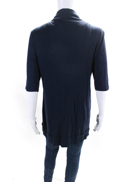 Splendid Women's Short Sleeves Open Front Cardigan Sweater Navy Blue Size XS