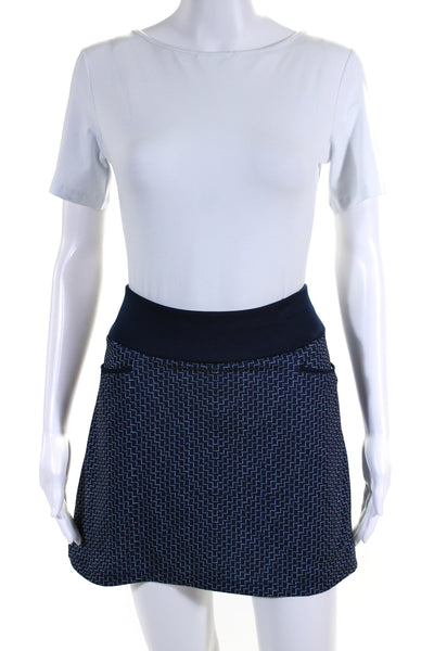 Adidas Womens Navy Blue Printed Front Pockets Active Skort Skirt Size S