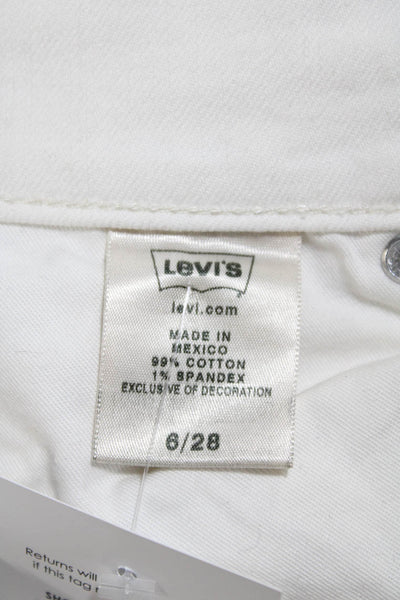 Levis Women's Midrise Five Pockets Straight Leg Jean Pant White Size 28