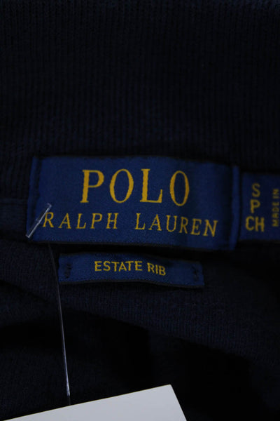 Polo Ralph Lauren Womens Navy Half Zip Mock Neck Long Sleeve Sweatshirt Size S