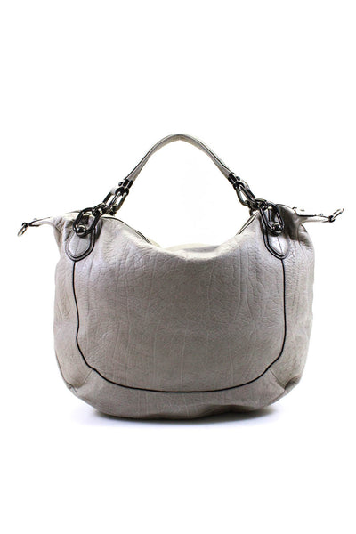 Coach Womens Leather Chain Strap Detachable Crossbody Top Handle Bag Gray Size L