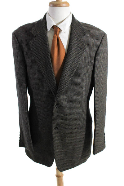 Boss Hugo Boss Mens Galilei Two Button Tweed Blazer Jacket Black Brown Size 40