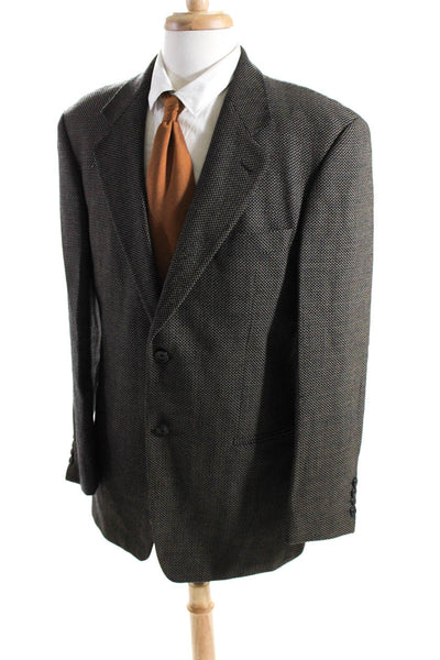 Boss Hugo Boss Mens Galilei Two Button Tweed Blazer Jacket Black Brown Size 40