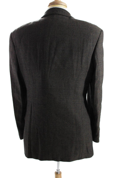 Boss Hugo Boss Mens Galilei Two Button Tweed Blazer Jacket Black Brown Size 40