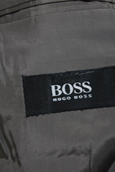 Boss Hugo Boss Mens Galilei Two Button Tweed Blazer Jacket Black Brown Size 40