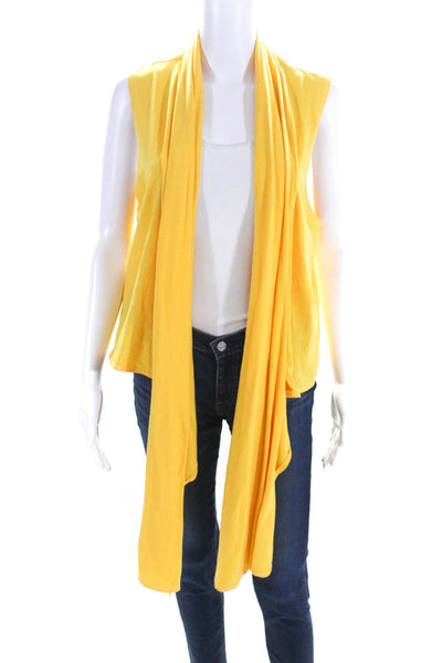 Double D Ranch Women's Sleeveless Tie Front Blouse Yellow Size S/M