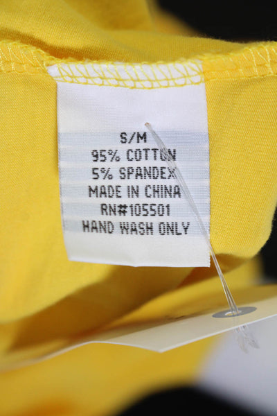 Double D Ranch Women's Sleeveless Tie Front Blouse Yellow Size S/M