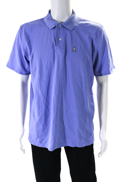 Psycho Bunny Mens Short Sleeve Polo Shirt Periwinkle Blue Size 7