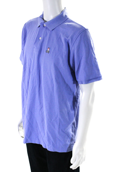 Psycho Bunny Mens Short Sleeve Polo Shirt Periwinkle Blue Size 7